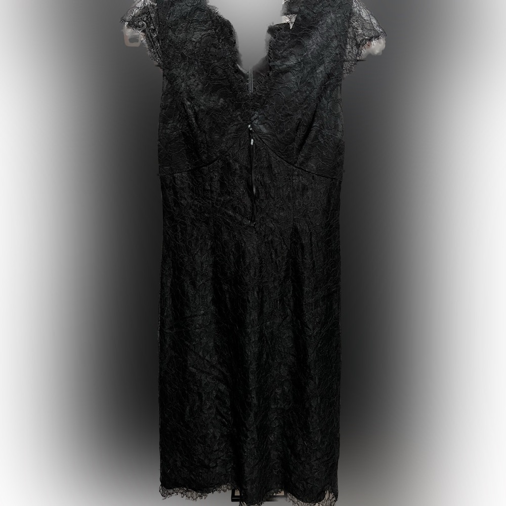 Black laced (& lined) Rebecca Taylor dress, size 6 (D1)